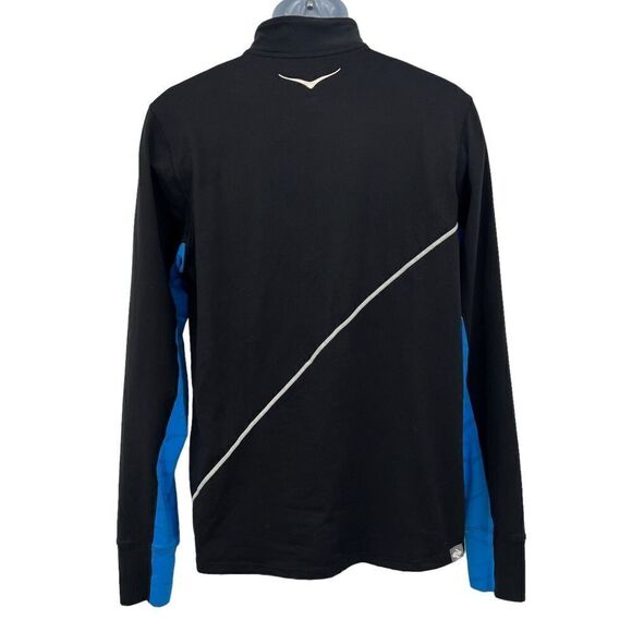 Hoka One One Rabbit Men's 1/4 Zip Jacket Medium Black Blue Pullover Long Sleeve - Picture 6 of 13